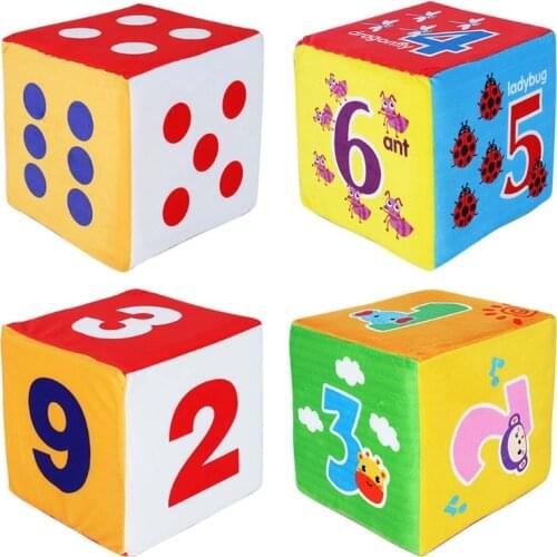Parent-child Interactive Game Plush Sponge Dots Numbers Pattern Dice with Bell