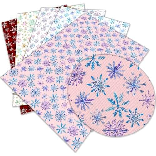 Santa Claus Avocado Pattern Artificial Leather Cross Pattern DIY Sewing Material 22x30cm