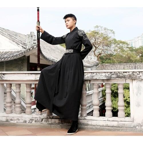 Chinese Ancient Costume Hanfu Dress Traditional Classical Clothing Tang Dynasty Adult Swordsman Robe Men Halloween Costume