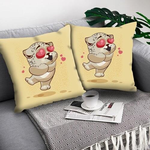 Cute Cat Cushion Covers Pillow Case Decor Cartoon Animal Print Cushion Cover Soft Plush Pillowcase sofa decorative pillow Funda