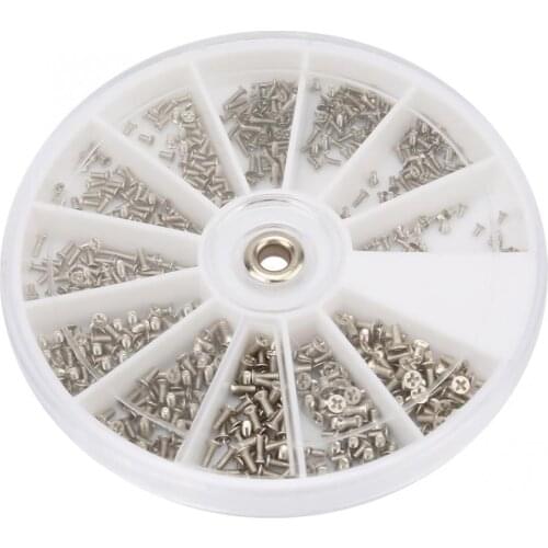 600Pcs Mini Cross Flat Head Screw M1/M1.2/M1.4/M1.6 Stainless Steel Countersunk Phillips Head Screws For Glasses Watches Phone