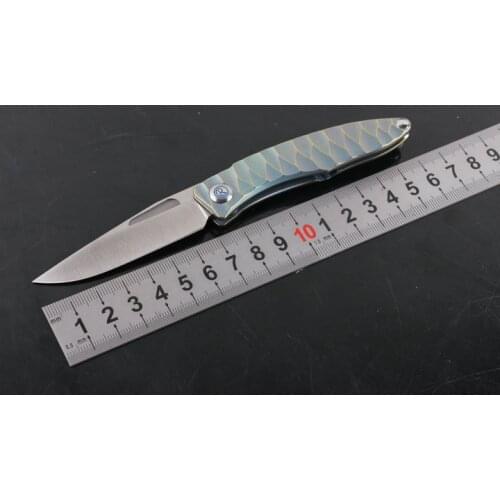 M390 Knife Titanium Handle Outdoor Pocket Folding Knives Portable Practical Fruit Knife Hiking Camping EDC Tool Knife CR
