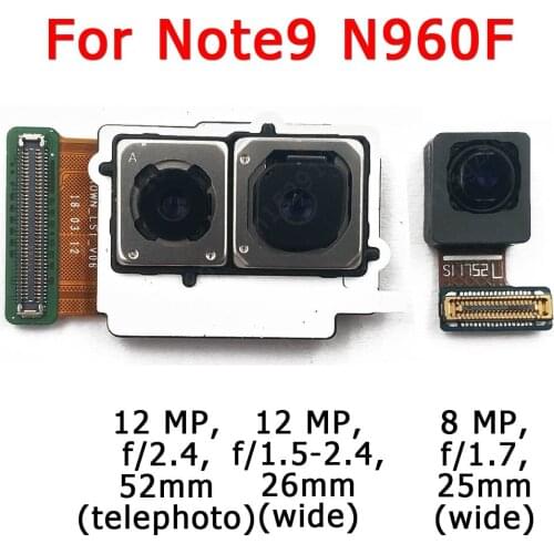 Original Front and Rear Back Camera For Samsung Galaxy Note 9 Note9 N960F Main Facing Camera Module Flex Replacement Spare Parts