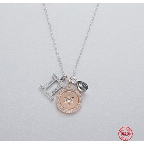 2020 Fashion Charm 925 Sterling Silver Original 1:1 Copy, Twelve Constellation Smart Gemini Necklace Female Luxury Jewelry Gifts