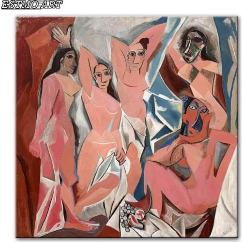 Picasso Les Demoiselles d'Avignon Canvas Paintings On the Wall Art Prints Famous Artwork Reproductions Picasso Canvas Art Prints