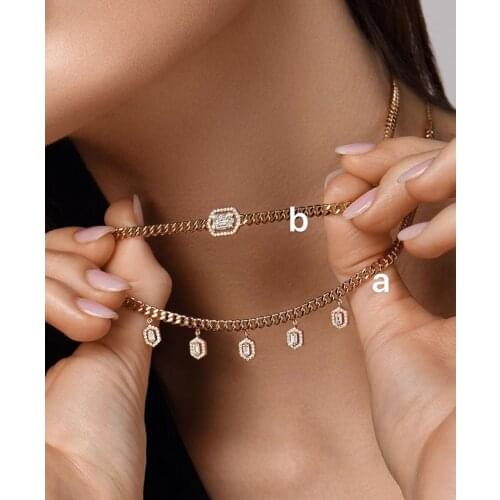 JanekellyMothers Day Gift Trendy Dainty Initial Choker Necklace Personalized Stackable Necklace for women girlfriend Wife gift