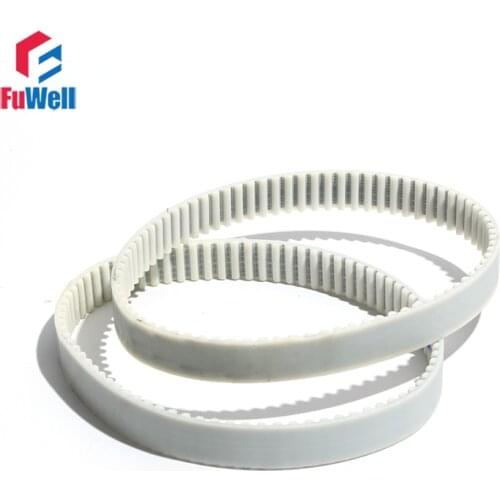 HTD5M PU Timing Belt White Polyurethane 15/20/25/30mm Width Gear Belt 5M-2365/2380/2400/2410 Closed Loop Transmission Belt
