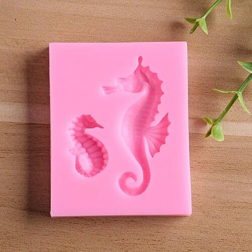 3D Silicone Fondant Mold Sea Horse Shape DIY Mould For Cake Decorating Baking Chocolate Making Tool 6.3*5*0.9cm A66