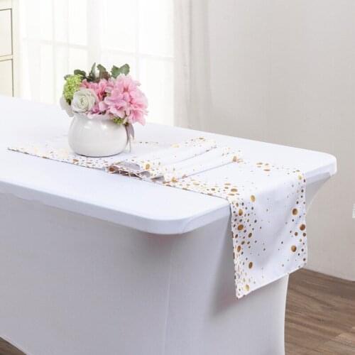 Polyester Table Runner Imitation Cotton Bronzing Dining Table Coffee Table Decoration Table Runners Dining Table Decor 2pcs/set