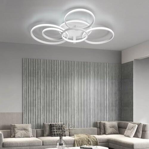 New Modern led Chandelier kitchen lamp RC Dimmable APP Circle rings designer for living room bedroom ceiling chandelier fixtures