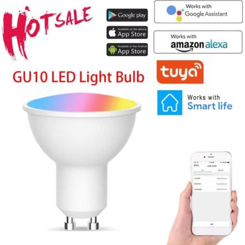 GU10 Spotlight WiFi Smart Light Bulb 4W RGB+CW 2700-6500K Smart Bulb App Remote Control RGB Light Lamp For Alexa Google Home