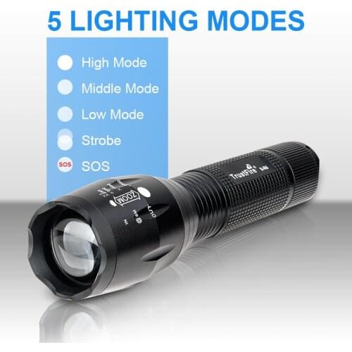 Trustfire S-R6 Zoomable EDC LED Flashlight Portable Torch Lantern 18650 Work Hand Flash Light For camping
