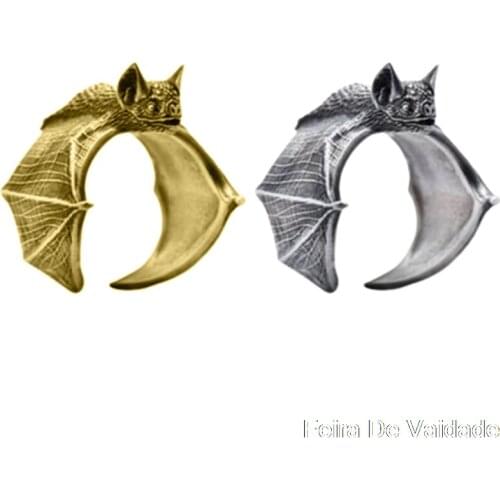Vintage Bat Rings Fashion Retro Style Adjustable Bat Rings For Women Men Bat Jewellery