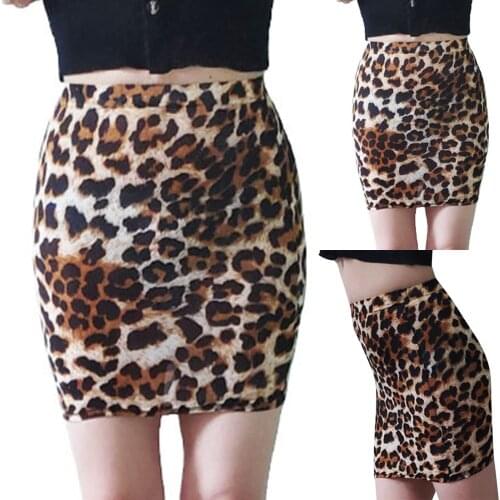 Sagace womens high waist hip skirt printed Leopard Print Skirt A-line skirt leather skirt can be worn all year round in 2021