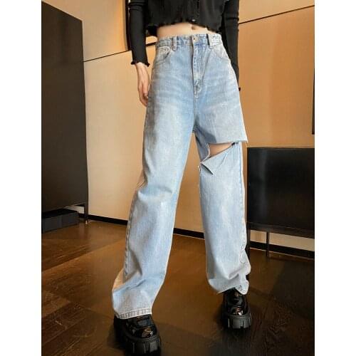 2021 New Jeans Woman High Waist Spring Casual Classic Streetwear Straight Pants Vintage Baggy Wide Leg Denim Long Trouser