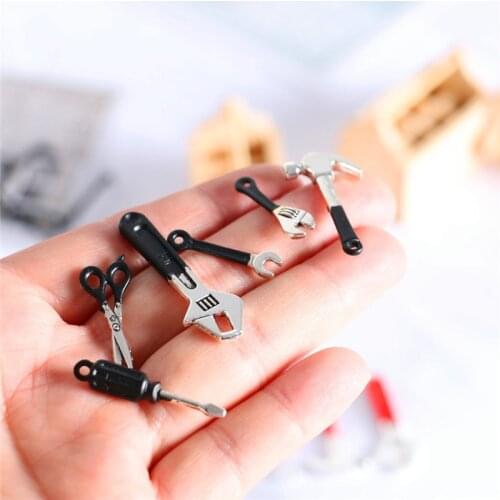 1/12 Miniature Dollhouse Hammer wrench Tool Miniatural Toolbox for barbies blyth ob11 Kitchen Furniture Decration Accessories