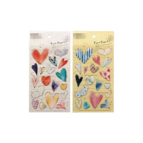 1sheet/lot Cute Lovely heart 3D PVC stationery sticker For Diary DIY Cartoon children Stickers Play Toys