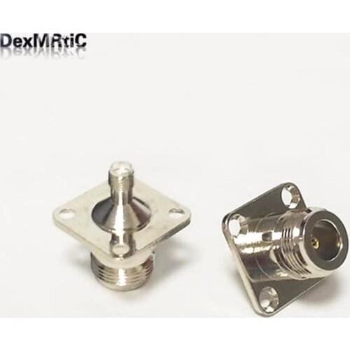 1pc N Female Jack switch SMA Female Jack RF Coax Adapter convertor big 4-hole panel mount Nickelplated NEW wholesale