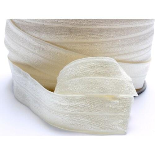 100 yards/lot) Free shipping 1" wide foe elastic, wholesale solid fold over elastic in #028 Cream