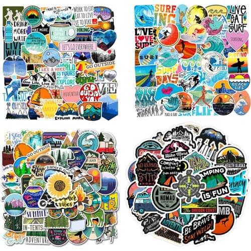 Pack of 200Pcs Hotsale 4 Style Outdoor Sports Stickers Waterproof Sticker Skateboard Notebook Bottle Deacal