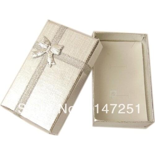 24pcs/lot Silver Jewelry Sets Display Box Earrings Necklace Display Packaging Boxes 5*8*2.5cm Necklace Gift Box Free Shipping