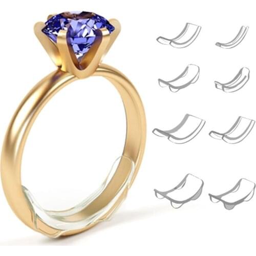 8 Sizes Silicone Invisible Ring Size Adjuster Reducer Ring Sizer Fit Any Rings