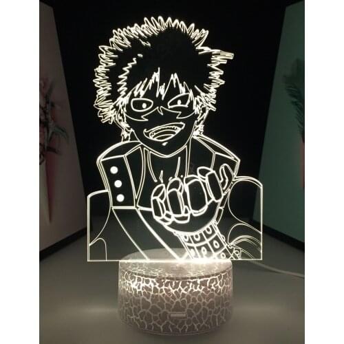 Anime My Hero Academia 3D Lamp Figure Katsuki Bakugo Nightlight for Kids Bedroom Touch Sensor Room Light Gift LED Night Light