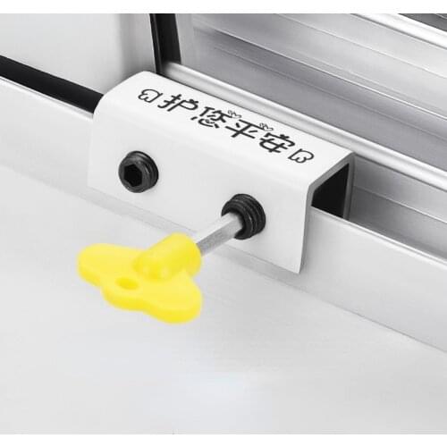 Window Locks Window Door Frame Security Lock with Key Heavy Duty Aluminum Alloy Sliding Window Stops for Child Safety Protection