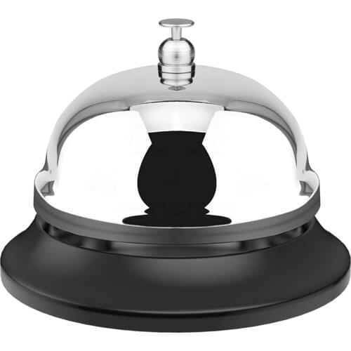 Large Bell, 10cm Inches in Diameter, Table Bell with Metal Rust-Proof Structure, Desk, Hotel, School, Restaurant Service Bell, T