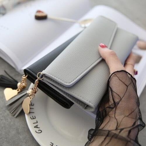 Brand Designer Coin Cluth Purses Leather Wallets Women Long Tassel Luxury Clutch Phone Wallets Credit Card Holder Money Bag