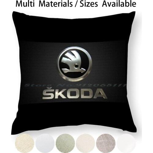 Skoda Logo Pillow Case Throw Pillow Cover Cotton Linen Flax Skoda Creative Trending Vintage Gift Small Big Size Pillowcase