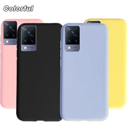 For Vivo V21 5G Case Cute Candy Color Silicon Back Cover TPU Phone Case For VivoV21 V 21 Soft Coque For Vivo V 21 5G V2050 Funda