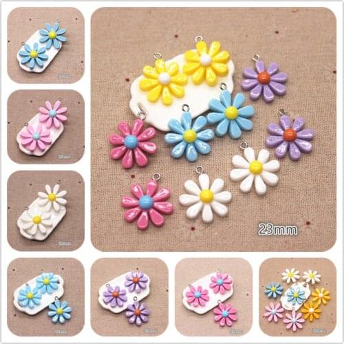 23mm/29mm Resin New Eight-Petal Flower (with Screw) Flatback Cabochon DIY Craft/Jewelry Earring Decoration Accessories