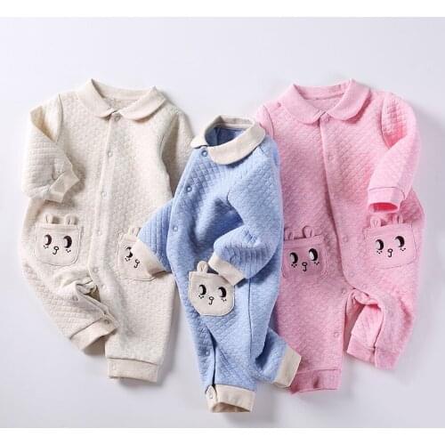 Baby long sleeve romper suit lapel, the clothes more lovely newborn babies warm