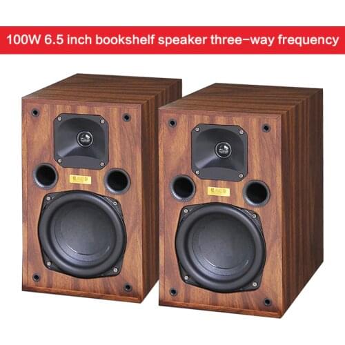 100W 6.5-inch Home High-power Speaker Bookshelf Speaker High School Low Three-way HiFi Audio Fever Passive Speaker Long Stroke