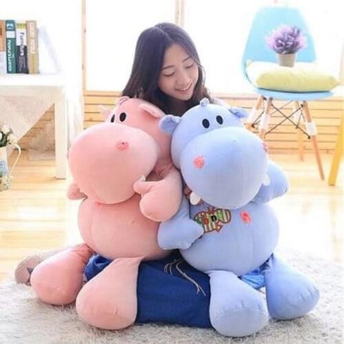 Fancytrader Huge 31'' Lovely Soft Animal Hippo Plush Toy Giant 80cm Stuffed Cartoon Hippopotamus Doll Pillow Kids Gift