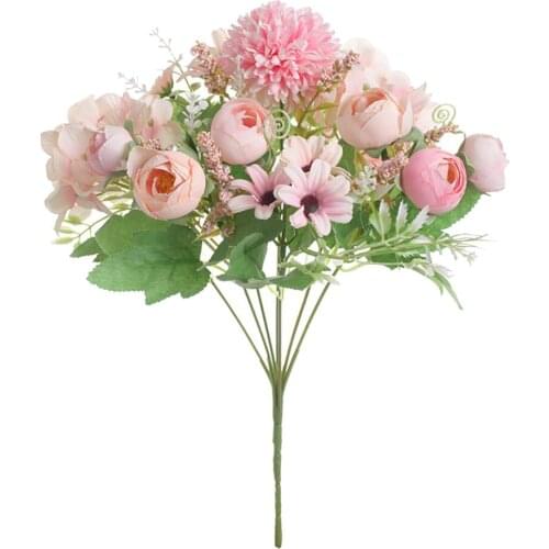 Artificial Flowers Silk Bouquet For Wedding Bridal Office Home Party Decor