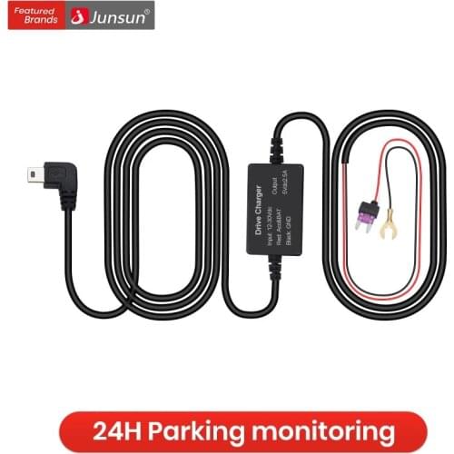 Junsun Buck Line for 24 Hours Parking Monitoring Car Camera DVR Camera Cable Length 3m accessories