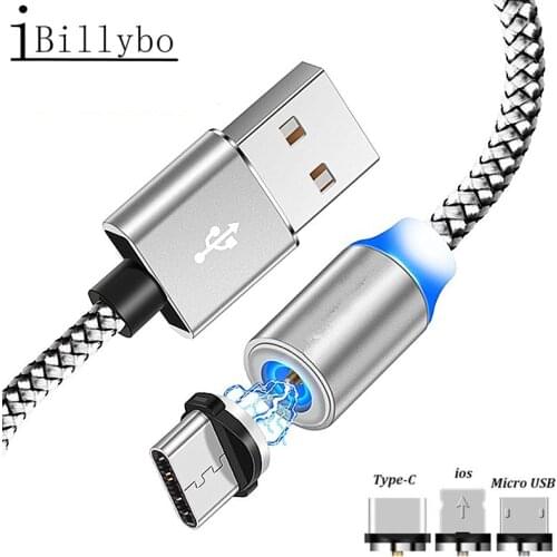 Magnetic Type C Cable USB Fast charger For Samsung galaxy A5 A7 2017 A50 A20E S9 Leagoo S8 Pro Oppo Reno Z Realme X Nylon Braid
