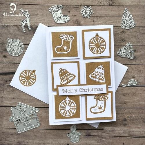 Alinacutle Metal Cutting Die Cut Christmas Gingerbread Embellishment Snowman Scrapbooking Paper Craft Handmade Album Template