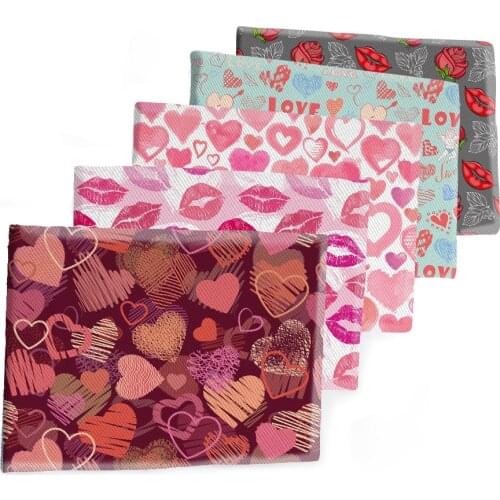 Fabric Sweet Valentines Day Pattern Printed Polyester Cotton Twill Fabric Patchwor Printed 50*145CM