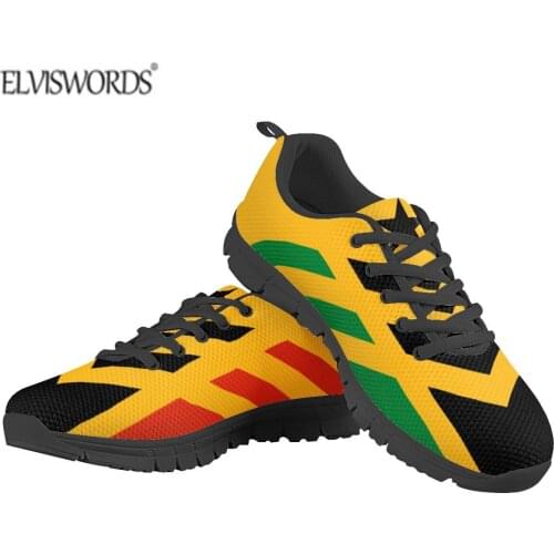 ELVISWORDS Unia Flag Prints Sneakers For Men Big Size Couple Running Shoes Flats Casual Shoes Outdoor Light Weight Sports Shoes