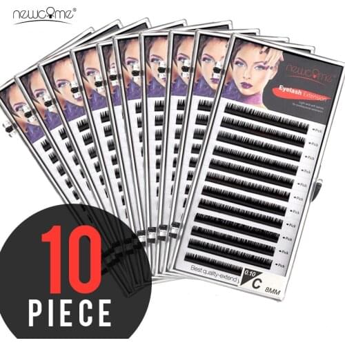 10Trays/lot Eyelash Extension Natural Eyelash Extension Individual Soft Hand Made Korea Eyelashes Volume Silk Eye Lashes Make Up