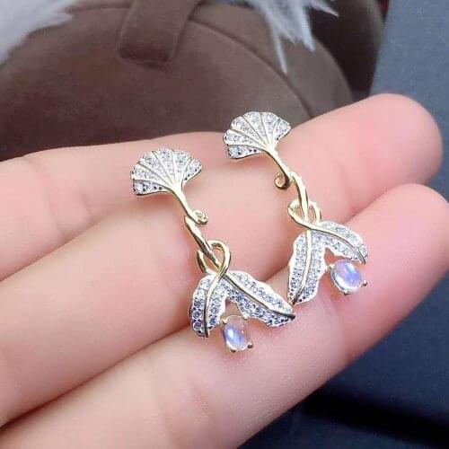New Arrival Natural and Real Natural and Real Moonstone earrings Fashion MoonstoneEarring 925 sliver Earring