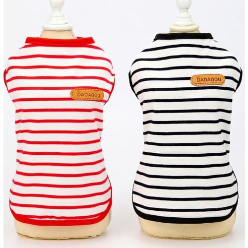 Popular New Pet Dog Spring Summer Cotton Striped Vest Clothes From XS to XXL Cheap Puppy Dogs Costume Coat