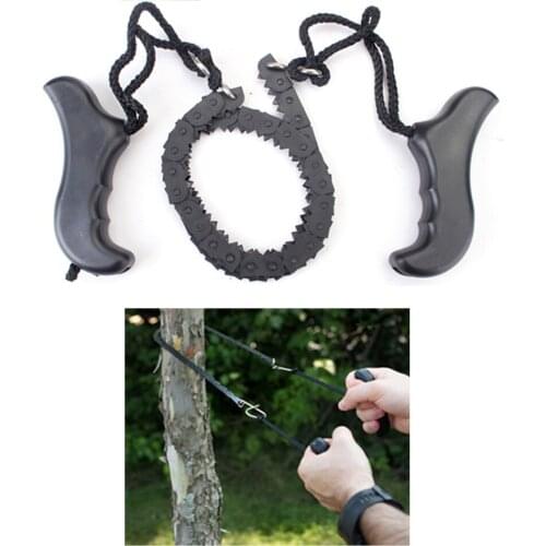 Portable Outdoor Manual Hand Chain Saw with Plastic Handle Field Survival Tool Camping Hunting Cutter Camping Equipment
