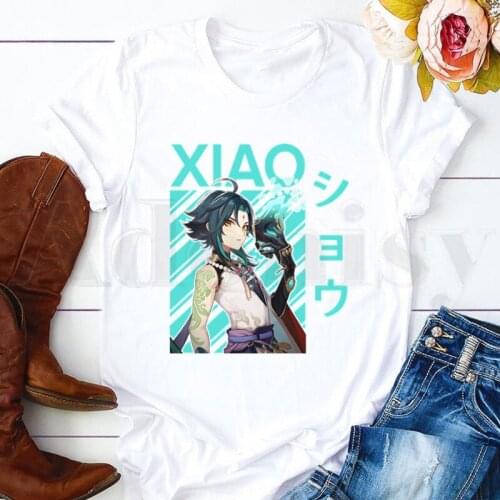 Genshin Impact Casual Graphic Harajuku Funny Short Sleeve Female Tops Tees Harajuku VintageT Shirts Womens T-shirt