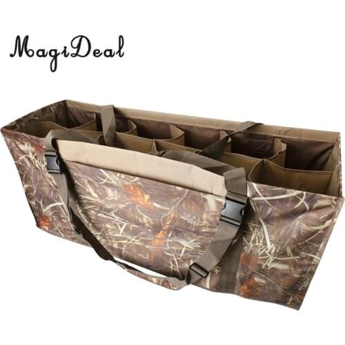 Durable Nylon 12-Slot Duck Decoy Bag Handbag Storage with Padded & Adjustable Shoulder Strap Hand Stap