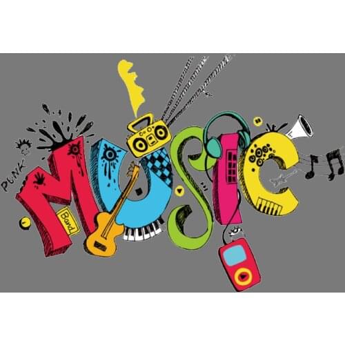 Colorful Iron On Fashion Music letters Patches Stickers Washable Appliques A-level Heat Transfer For DIY Clothing Accessory