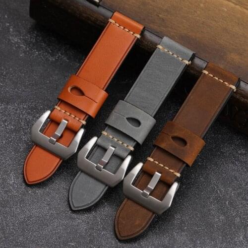 Handmade 20mm 22mm 23mm 24mm 26mm Universal Genuine leather Crazy Horse leather Watchband Watch Strap For Mido PAM U-BOAT Belt